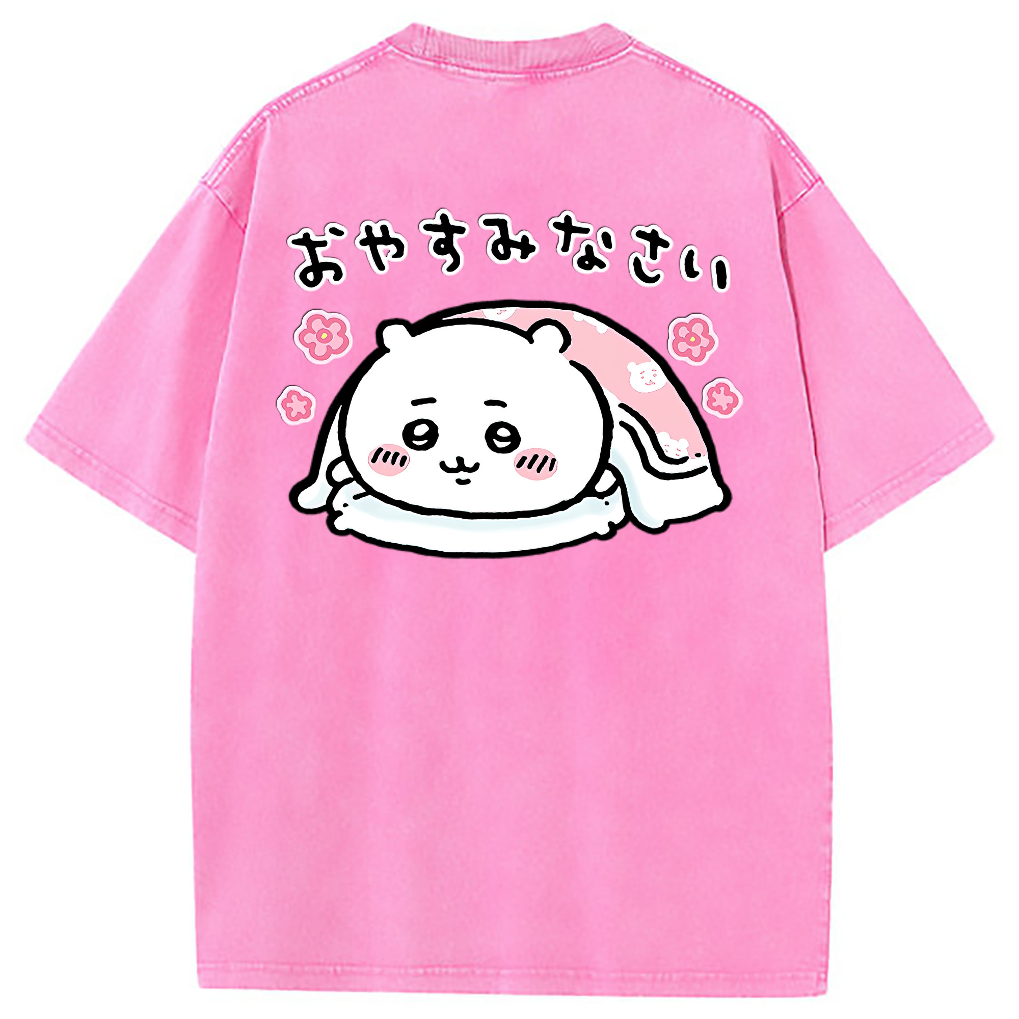 （画像用） ちいかわ ちいかわ Chii-kawa chiikawa 綿100% ヴィンテージ風 半袖Tシャツ（背面プリント）